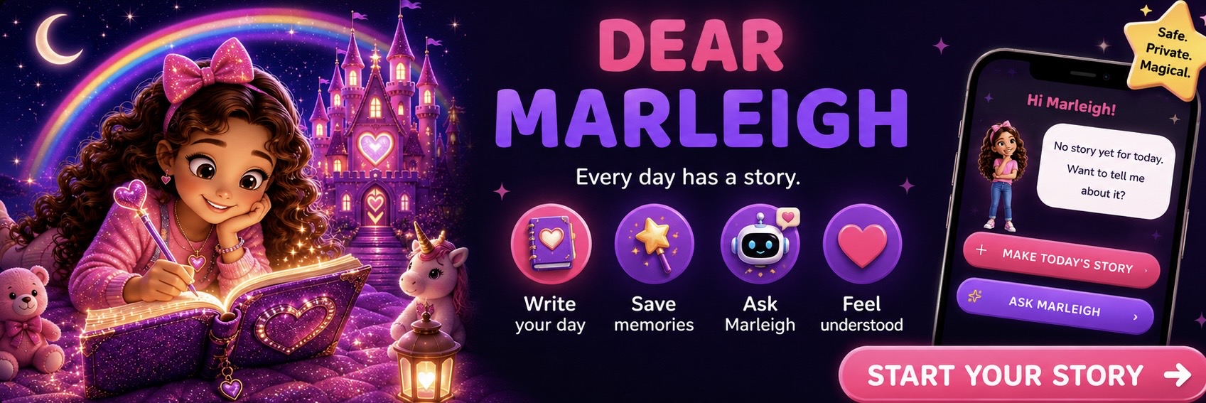 Dear Marleigh — Every day has a story. Write your day, save memories, ask Marleigh, feel understood.